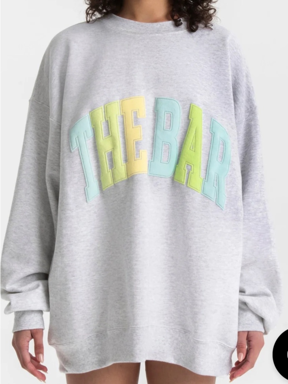The Bar Varsity Sweatshirt Heather Grey / Citrus Fade NWT Size L